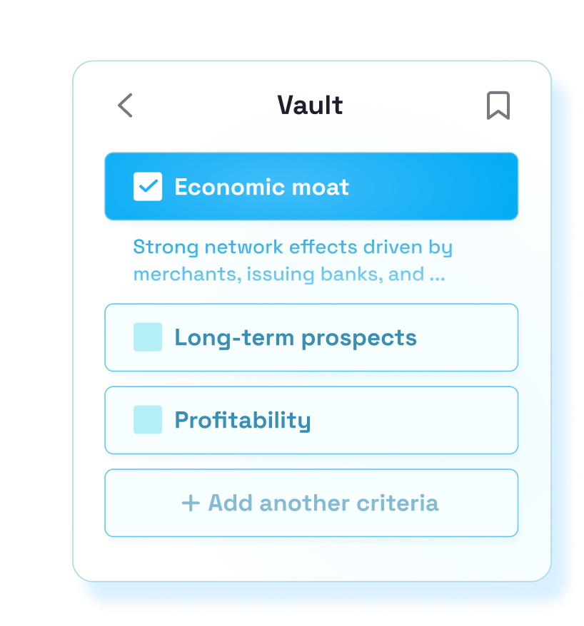 Vault criteria